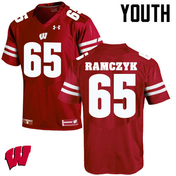 Wisconsin Badgers Youth #65 Ryan Ramczyk NCAA Under Armour Authentic Red College Stitched Football Jersey PZ40O55NF
